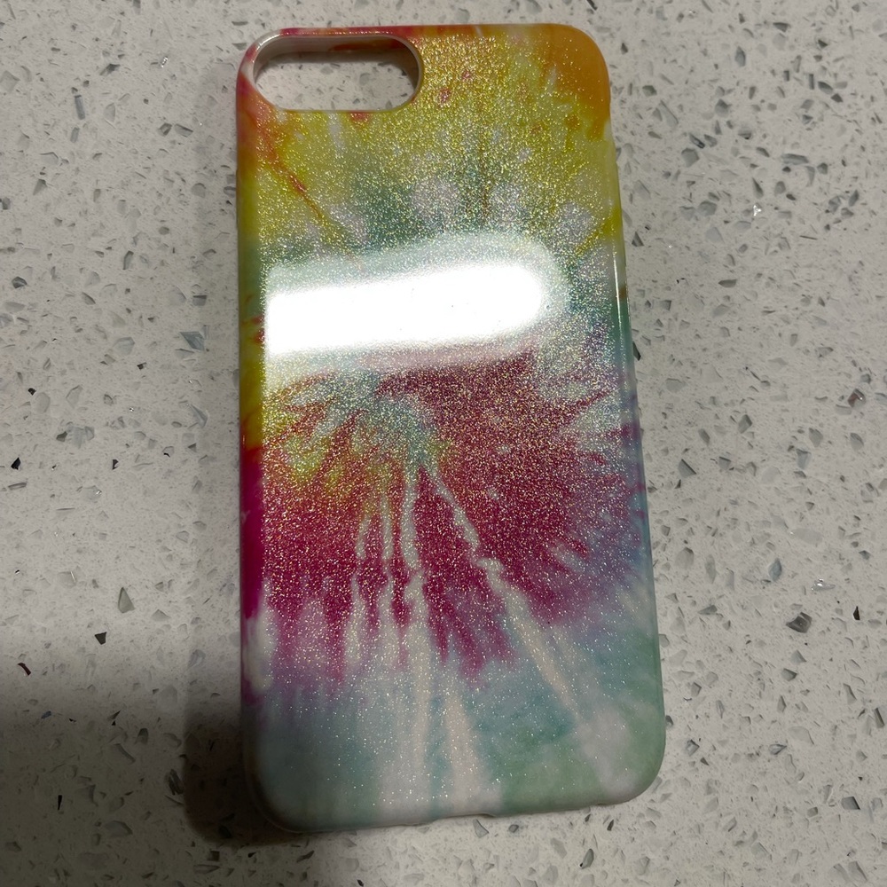 Tie-dye with sparkles 7Plus iPhone case